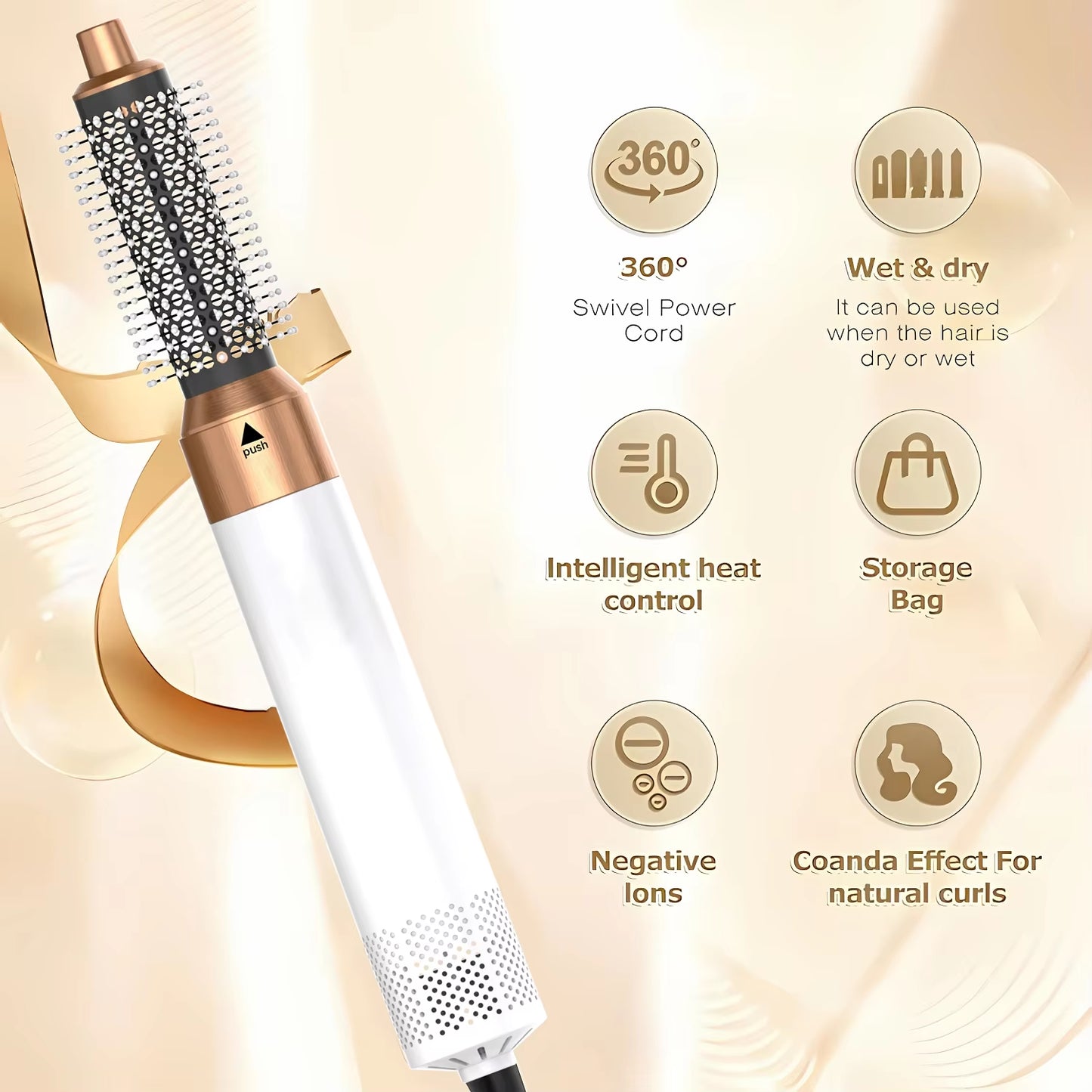Professional 5-In-1 Hair Dryer Curling Iron Hot Air Comb Dyso Air Bag Hair Dryer Styling Tool Straightener Hairdressing Tool