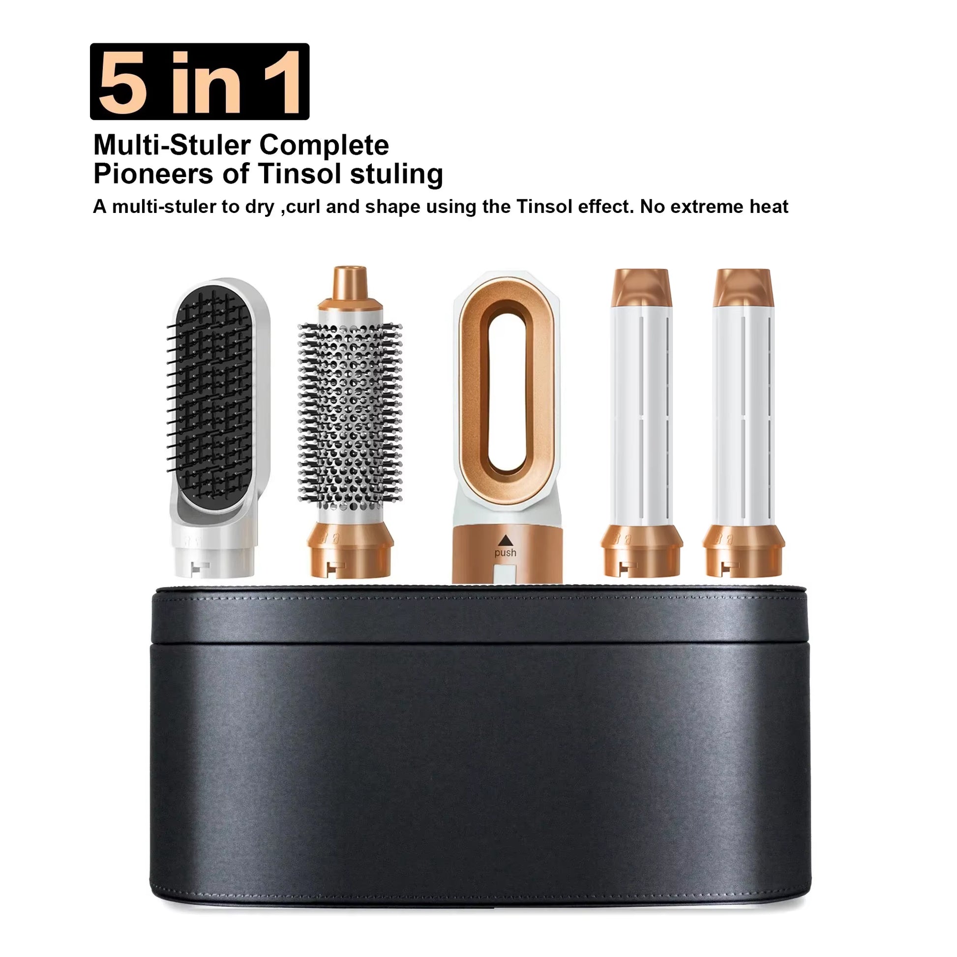 Professional 5-In-1 Hair Dryer Curling Iron Hot Air Comb Dyso Air Bag Hair Dryer Styling Tool Straightener Hairdressing Tool